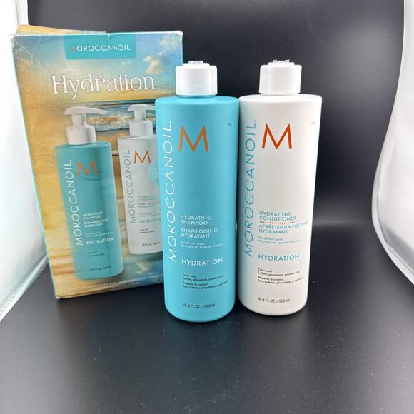 Moroccanoil Hydration Shampoo & Conditioner Set, 16.9 Fl oz - Damaged Pumps - Picture 1 of 2